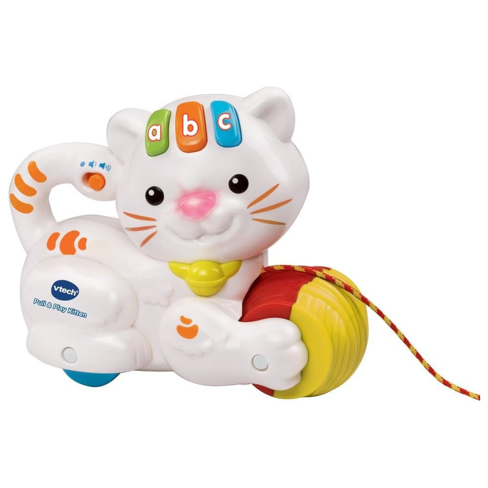 VTech Pull And Play Kitten, Interactive Baby Toy With Lights And Music, Push And Pull Gift For Infants 6, 9, 12 Months Plus, English Version