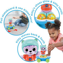 VTech Skate-Along Kitty, Interactive Baby Toy With Lights And Music, Pull Back Gift For Infants 6, 9, 12 Months Plus, English Version