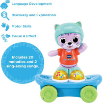 VTech Skate-Along Kitty, Interactive Baby Toy With Lights And Music, Pull Back Gift For Infants 6, 9, 12 Months Plus, English Version