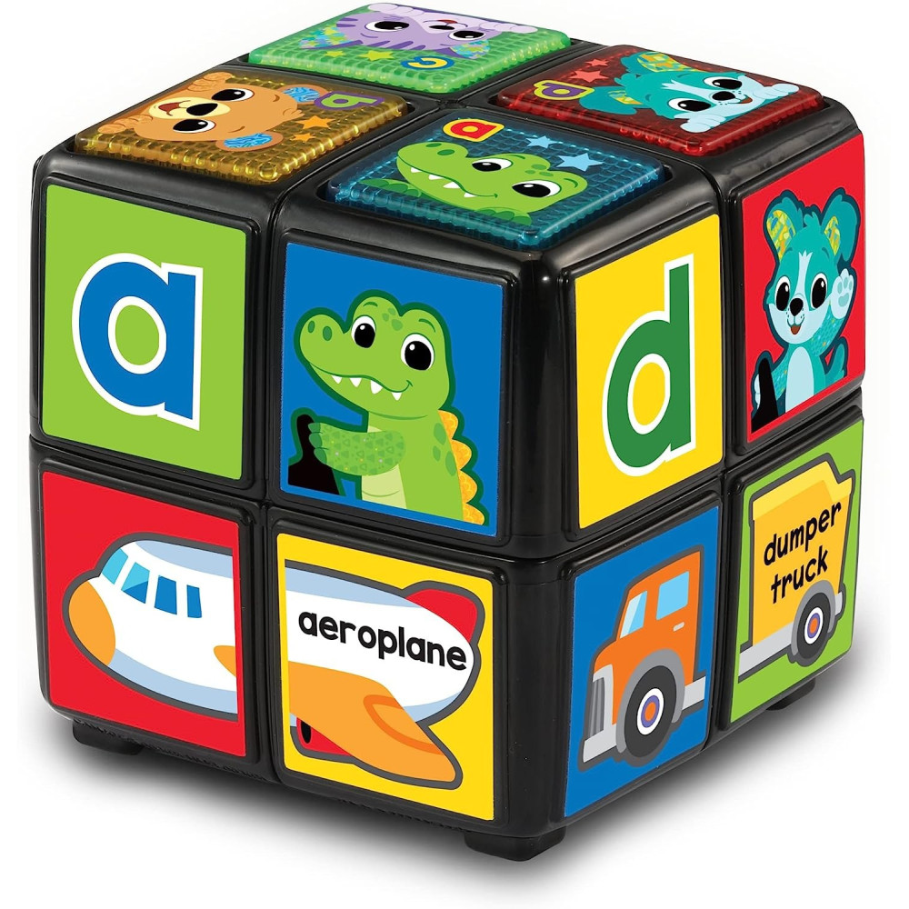 VTech Baby Twist And Teach Animal Cube, Baby Sensory Toy With Music, Lights, Colours, Baby Interactive, Educational Gift Suitable For 18, 24, 36 Months Boys And Girls, English Version