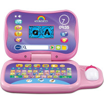 VTech Toddler Tech Laptop, Pink Interactive Educational Computer Toy, 20 Games For Pre-School Children, Learn Alphabet, Letters, Shapes, Numbers, Music And French, Kids 2, 3, 4 Plus Years, English Version