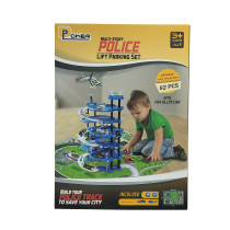 D-Power Multi Level Lift Parking Set 5 Storied DIY Build Set, Theme Police Station 82 Pieces Set, Kids Age 3 And Up