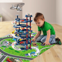 D-Power Multi Level Lift Parking Set 5 Storied DIY Build Set, Theme Police Station 82 Pieces Set, Kids Age 3 And Up