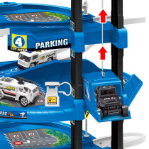D-Power Multi Level Lift Parking Set 5 Storied DIY Build Set, Theme Police Station 82 Pieces Set, Kids Age 3 And Up