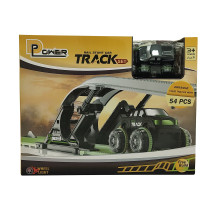 D-Power Electric Rolling Stunt Car Track DIY Free Build Track, Changeable Assembly 54 Pieces Set, Kids Age 3 Years And Up 
