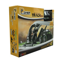 D-Power Electric Rolling Stunt Car Track DIY Free Build Track, Changeable Assembly 54 Pieces Set, Kids Age 3 Years And Up 