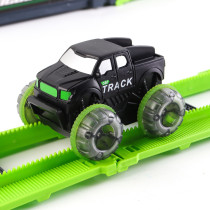 D-Power Electric Rolling Stunt Car Track DIY Free Build Track, Changeable Assembly 54 Pieces Set, Kids Age 3 Years And Up 