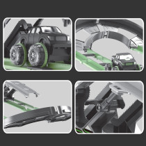 D-Power Electric Rolling Stunt Car Track DIY Free Build Track, Changeable Assembly 54 Pieces Set, Kids Age 3 Years And Up 