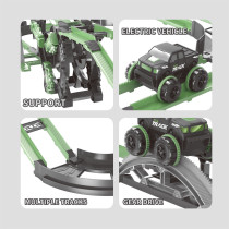 D-Power Ultimate Stunt Car Track Jumbo Sized DIY Free Build Track, Changeable Assembly 99 Pieces Set, Kids Age 3 Years And Up 