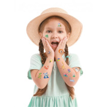 Avenir Tattoo Sticker Jungle Animal Series 50 Pieces Set Of Temporary Tattoos High-Quality Water-Based Ink - Safe And Easy To Apply And Remove - Lasts 3-5 Days For Kids 3 Years And Up