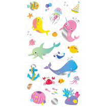 Avenir Tattoo Sticker Sea Animal 52 Pieces Set Of Temporary Tattoos High-Quality Water-Based Ink - Safe And Easy To Apply And Remove Lasts 3-5 Days For Kids 3 Years And Up