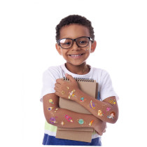 Avenir Tattoo Sticker Space 53 Pieces Set Of Temporary Tattoos High-Quality Water-Based Ink Safe And Easy To Apply And Remove Lasts 3-5 Days For Kids 3 Years And Up