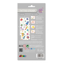 Avenir Tattoo Sticker Space 53 Pieces Set Of Temporary Tattoos High-Quality Water-Based Ink Safe And Easy To Apply And Remove Lasts 3-5 Days For Kids 3 Years And Up