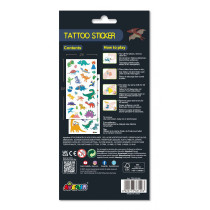 Avenir Tattoo Sticker Dino 52 Pieces Set Of Temporary Tattoos High-Quality Water-Based Ink Safe And Easy To Apply And Remove Lasts 3-5 Days For Kids 3 Years And Up