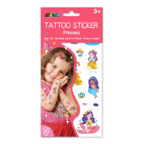 Avenir Tattoo Sticker Princess 52 Pieces Set Of Temporary Tattoos High-Quality Water-Based Ink Safe And Easy To Apply And Remove Lasts 3-5 Days For Kids 3 Years And Up
