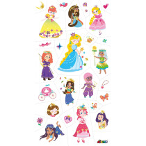 Avenir Tattoo Sticker Princess 52 Pieces Set Of Temporary Tattoos High-Quality Water-Based Ink Safe And Easy To Apply And Remove Lasts 3-5 Days For Kids 3 Years And Up