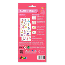Avenir Tattoo Sticker Princess 52 Pieces Set Of Temporary Tattoos High-Quality Water-Based Ink Safe And Easy To Apply And Remove Lasts 3-5 Days For Kids 3 Years And Up