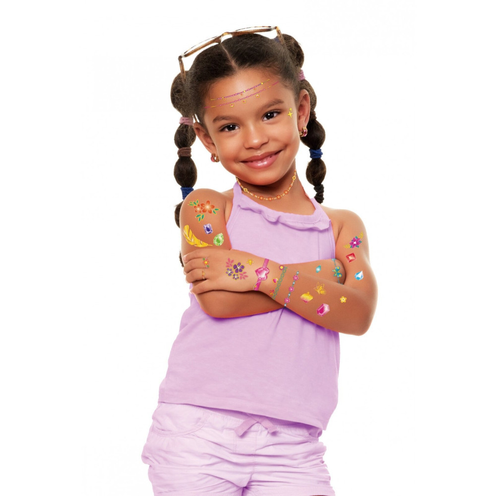 Avenir Tattoo Sticker Jewelry 50 Pieces Set Of Temporary Tattoos High-Quality Water-Based Ink Safe And Easy To Apply And Remove Lasts 3-5 Days For Kids 3 Years And Up