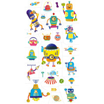 Avenir Tattoo Sticker Robot 50 Pieces Set Of Temporary Tattoos High-Quality Water-Based Ink Safe And Easy To Apply And Remove Lasts 3-5 Days For Kids 3 Years And Up