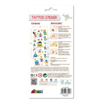 Avenir Tattoo Sticker Robot 50 Pieces Set Of Temporary Tattoos High-Quality Water-Based Ink Safe And Easy To Apply And Remove Lasts 3-5 Days For Kids 3 Years And Up