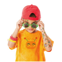 Avenir Tattoo Sticker Robot 50 Pieces Set Of Temporary Tattoos High-Quality Water-Based Ink Safe And Easy To Apply And Remove Lasts 3-5 Days For Kids 3 Years And Up