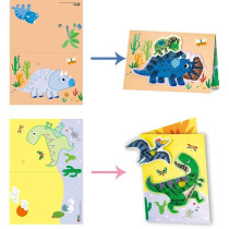 Avenir Scratch Dinos Arts And Crafts, Greeting Cards Set Make Beautiful Greetings Cards Scratch Art 3 Years And Up