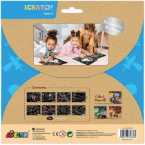 Avenir Scratch Art Kit Space Unleash Creativity With Vibrant Drawings 4 Themed Scratch Boards And Scratch Tool Watch Brilliant Colours Unfold, Engaging Activity For Young Artists 3 Years And Up
