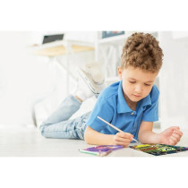 Avenir Scratch Art Kit Construction Unleash Creativity With Vibrant Drawings 4 Themed Scratch Boards And Scratch Tool Watch Brilliant Colours Unfold, Engaging Activity For Young Artists 3 Years And Up