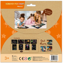 Avenir Scratch Art Kit Monster Unleash Creativity With Vibrant Drawings 4 Themed Scratch Boards And Scratch Tool Watch Brilliant Colours Unfold, Engaging Activity For Young Artists 3 Years And Up