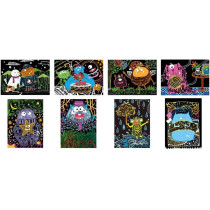 Avenir Scratch Art Kit Monster Unleash Creativity With Vibrant Drawings 4 Themed Scratch Boards And Scratch Tool Watch Brilliant Colours Unfold, Engaging Activity For Young Artists 3 Years And Up