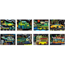 Avenir Scratch Art Kit Transportation Unleash Creativity With Vibrant Drawings 4 Themed Scratch Boards And Scratch Tool Watch Brilliant Colours Unfold, Engaging Activity For Young Artists 3 Years And Up