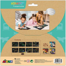 Avenir Scratch Art Kit Transportation Unleash Creativity With Vibrant Drawings 4 Themed Scratch Boards And Scratch Tool Watch Brilliant Colours Unfold, Engaging Activity For Young Artists 3 Years And Up