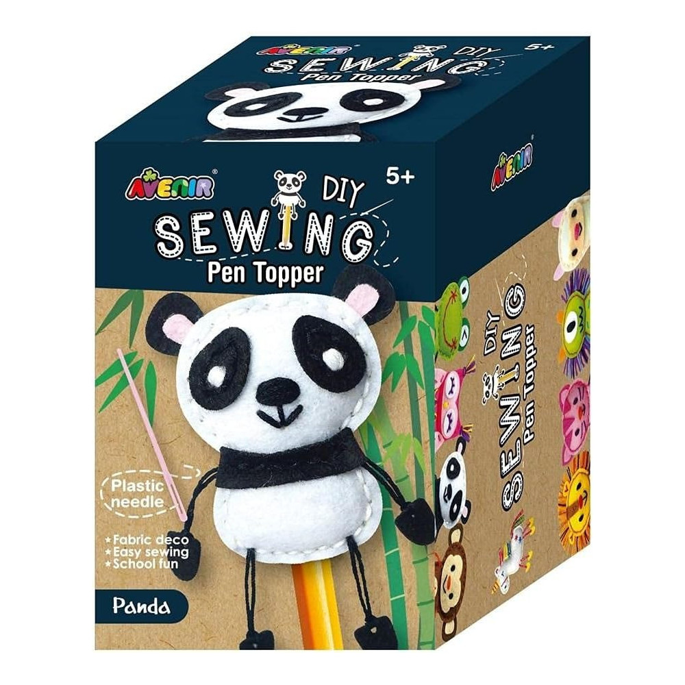 Avenir Sewing Pen Topper Panda DIY Pen Topper Friend Sewing Kit Hours Of Entertainment And Creativity Tools And Instructions Included, Easy And Fun Activity For Kids 3 Years And Up