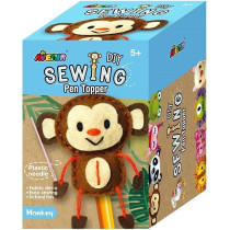 Avenir Sewing Pen Topper Monkey DIY Pen Topper Friend Sewing Kit Hours Of Entertainment And Creativity Tools And Instructions Included, Easy And Fun Activity For Kids 3 Years And Up