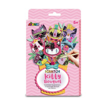 Avenir Scratch Bouquet Kit Kitty Themed Fun Create Personalized Bouquets With Scratch Sheets, Wrapping Paper, And Ribbon Step-By-Step Instructions For Kids 3 Years And Up