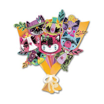 Avenir Scratch Bouquet Kit Kitty Themed Fun Create Personalized Bouquets With Scratch Sheets, Wrapping Paper, And Ribbon Step-By-Step Instructions For Kids 3 Years And Up