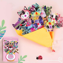 Avenir Scratch Bouquet Kit Kitty Themed Fun Create Personalized Bouquets With Scratch Sheets, Wrapping Paper, And Ribbon Step-By-Step Instructions For Kids 3 Years And Up