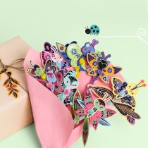 Avenir Scratch Bouquet Kit Butterfly Themed Fun Create Personalized Bouquets With Scratch Sheets, Wrapping Paper, And Ribbon Step-By-Step Instructions For Kids 3 Years And Up