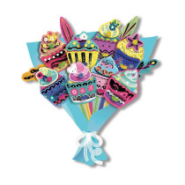 Avenir Scratch Bouquet Kit Cupcake Themed Fun Create Personalized Bouquets With Scratch Sheets, Wrapping Paper, And Ribbon Step-By-Step Instructions For Kids 3 Years And Up