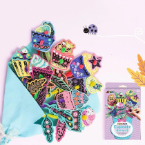 Avenir Scratch Bouquet Kit Cupcake Themed Fun Create Personalized Bouquets With Scratch Sheets, Wrapping Paper, And Ribbon Step-By-Step Instructions For Kids 3 Years And Up