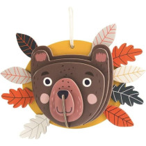 Avenir 3D Decoration Bear Kit Turn Your Wall Into A Zoo Create 3D Decorations With Pre-Cut Cardboard Puzzle Pieces Thoughtful And Creative Gift Option For Kids 3 Years And Up