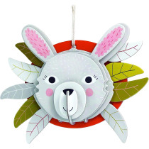 Avenir 3D Decoration Bunny Kit Turn Your Wall Into A Zoo Create 3D Decorations With Pre-Cut Cardboard Puzzle Pieces Thoughtful And Creative Gift Option For Kids 3 Years And Up