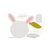 Avenir 3D Decoration Bunny Kit Turn Your Wall Into A Zoo Create 3D Decorations With Pre-Cut Cardboard Puzzle Pieces Thoughtful And Creative Gift Option For Kids 3 Years And Up