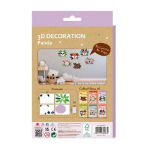 Avenir 3D Decoration Panda Kit Turn Your Wall Into A Zoo Create 3D Decorations With Pre-Cut Cardboard Puzzle Pieces Thoughtful And Creative Gift Option For Kids 3 Years And Up