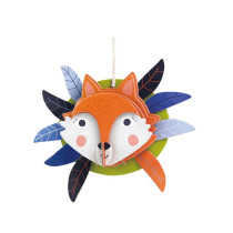 Avenir 3D Decoration Fox Kit Turn Your Wall Into A Zoo Create 3D Decorations With Pre-Cut Cardboard Puzzle Pieces Thoughtful And Creative Gift Option For Kids 3 Years And Up