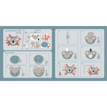 Avenir 3D Decoration Koala Kit Turn Your Wall Into A Zoo Create 3D Decorations With Pre-Cut Cardboard Puzzle Pieces Thoughtful And Creative Gift Option For Kids 3 Years And Up