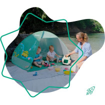 Badabulle Anti-UV Baby Tent Large Beach Tent, High Sun Protection SPF 50+ For Toddlers Pop-Up System, Green
