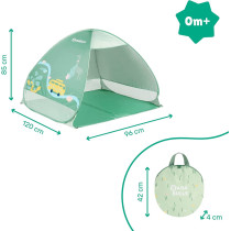 Badabulle Anti-UV Baby Tent Large Beach Tent, High Sun Protection SPF 50+ For Toddlers Pop-Up System, Green