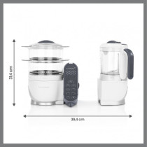 Babymoov Nutribaby Plus 6-In-1 Multi-Purpose Food Processor Plus Reusable Food Puches x 15, White