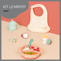Babymoov Learn ISY 4 Piece Silicone Meal Set For Babies BPA Free And Dishwasher Safe 15-24 Months, Terracotta Fox